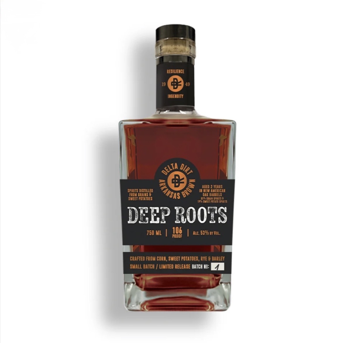 Delta Dirt Distillery Deep Roots Arkansas Brown bottle