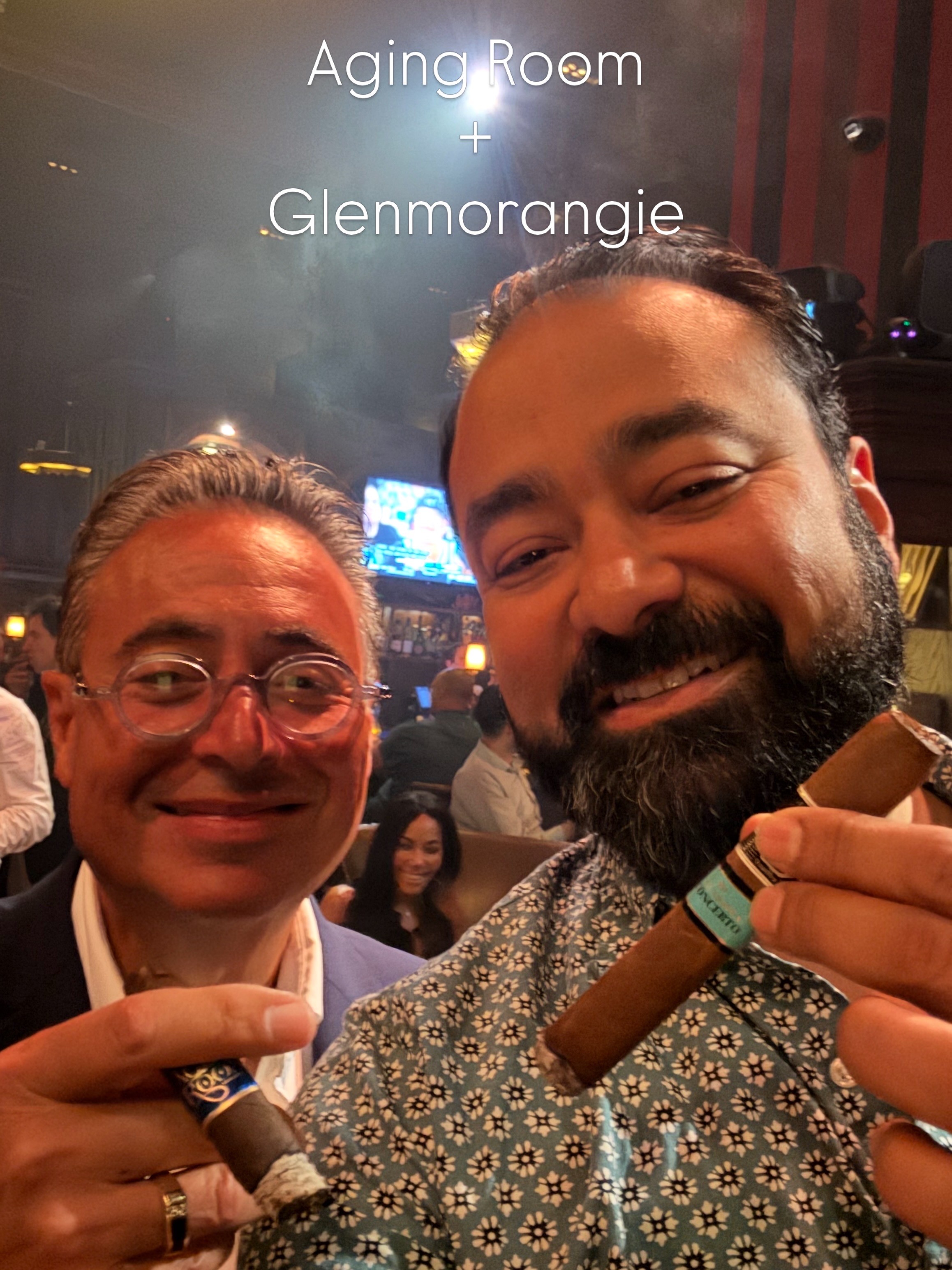 Gautam Kannan with Rafael Nodal at the Carnegie Club, Aging Room and Glenmorangie pairing