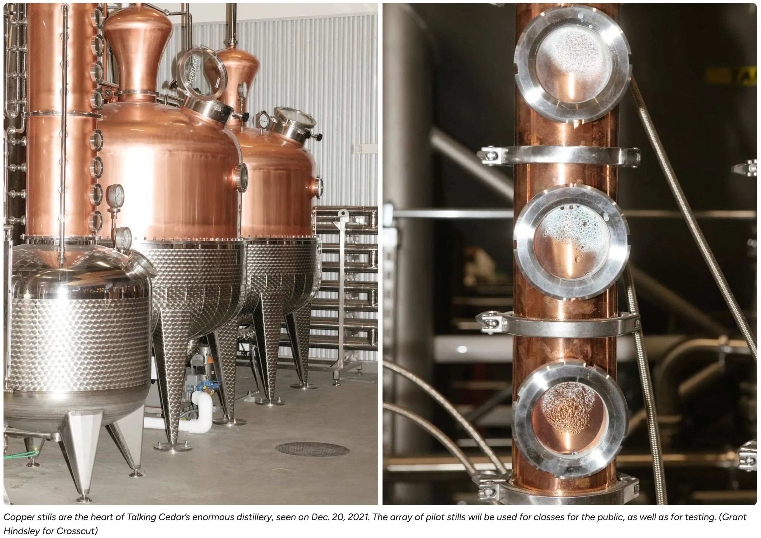 Stills at Talking Cedar Distillery, Chehalis Reservation, Washington