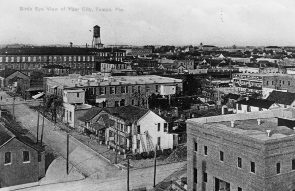 Aerial view of Ybor City, Tampa, circa 1900